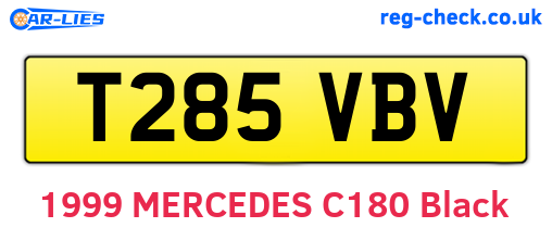 T285VBV are the vehicle registration plates.