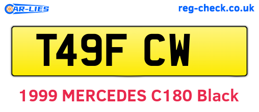 T49FCW are the vehicle registration plates.
