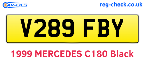 V289FBY are the vehicle registration plates.
