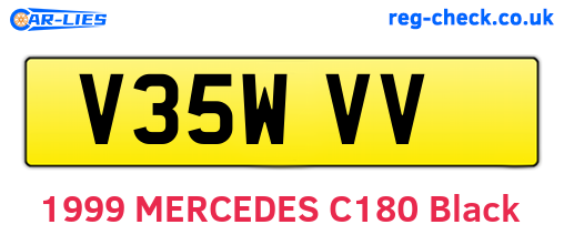 V35WVV are the vehicle registration plates.