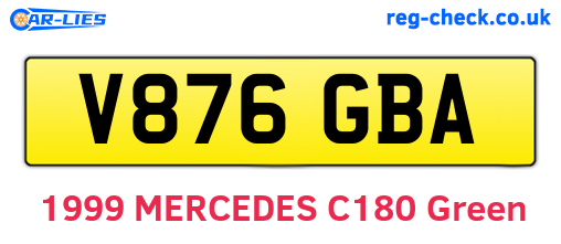 V876GBA are the vehicle registration plates.