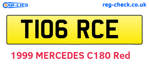 T106RCE are the vehicle registration plates.