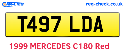 T497LDA are the vehicle registration plates.