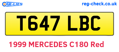 T647LBC are the vehicle registration plates.