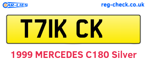 T71KCK are the vehicle registration plates.