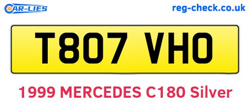 T807VHO are the vehicle registration plates.
