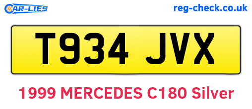 T934JVX are the vehicle registration plates.