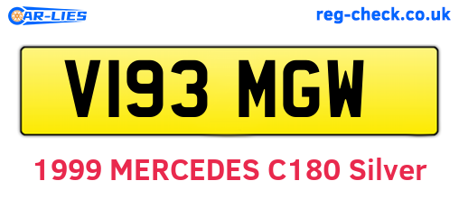 V193MGW are the vehicle registration plates.