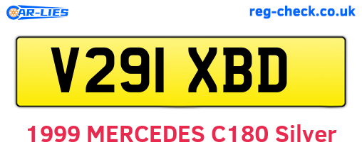 V291XBD are the vehicle registration plates.