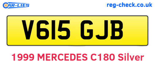 V615GJB are the vehicle registration plates.