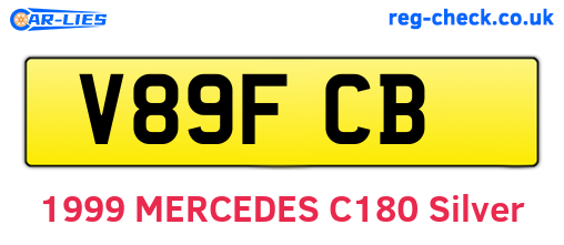 V89FCB are the vehicle registration plates.