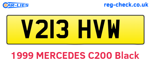 V213HVW are the vehicle registration plates.