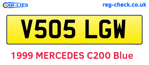 V505LGW are the vehicle registration plates.