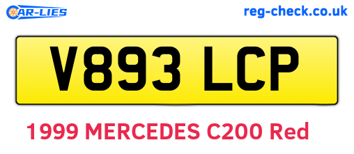 V893LCP are the vehicle registration plates.