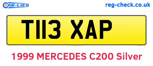 T113XAP are the vehicle registration plates.