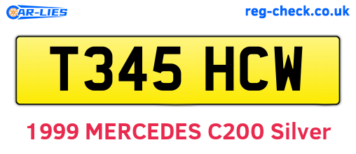 T345HCW are the vehicle registration plates.