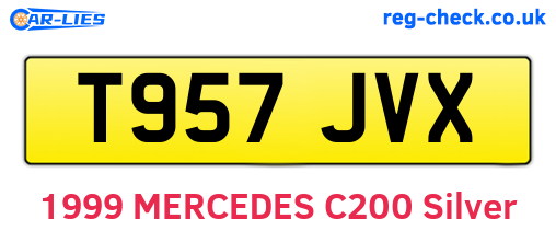 T957JVX are the vehicle registration plates.