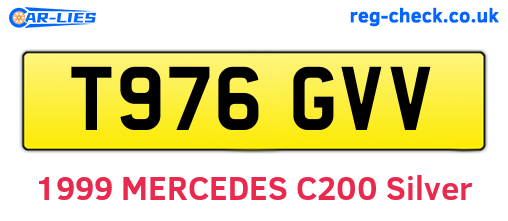 T976GVV are the vehicle registration plates.