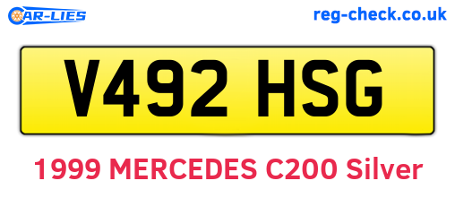 V492HSG are the vehicle registration plates.