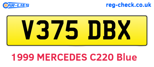 V375DBX are the vehicle registration plates.