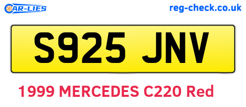 S925JNV are the vehicle registration plates.