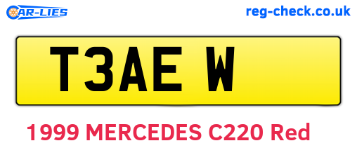 T3AEW are the vehicle registration plates.