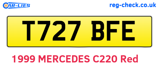 T727BFE are the vehicle registration plates.