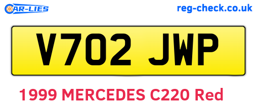 V702JWP are the vehicle registration plates.