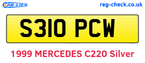 S310PCW are the vehicle registration plates.