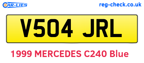 V504JRL are the vehicle registration plates.