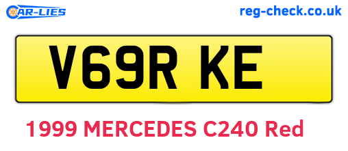 V69RKE are the vehicle registration plates.