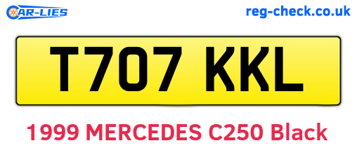 T707KKL are the vehicle registration plates.