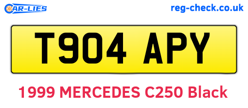 T904APY are the vehicle registration plates.
