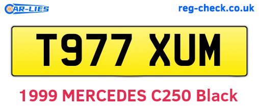T977XUM are the vehicle registration plates.