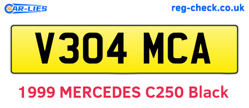 V304MCA are the vehicle registration plates.