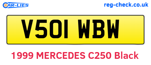 V501WBW are the vehicle registration plates.