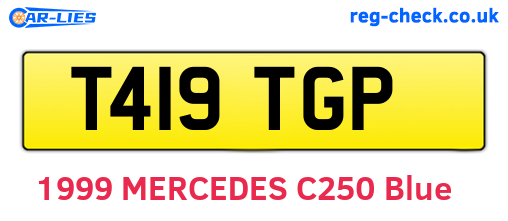 T419TGP are the vehicle registration plates.