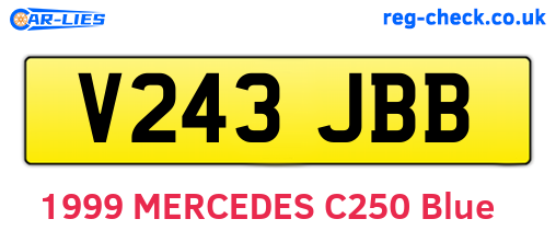 V243JBB are the vehicle registration plates.