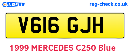 V616GJH are the vehicle registration plates.