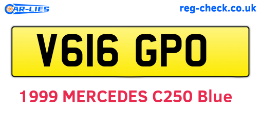 V616GPO are the vehicle registration plates.