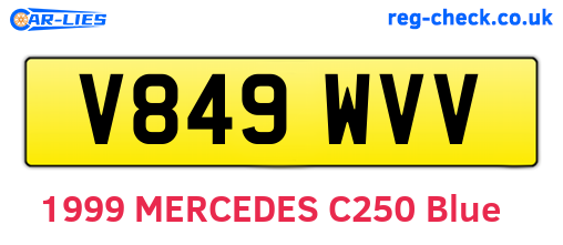 V849WVV are the vehicle registration plates.