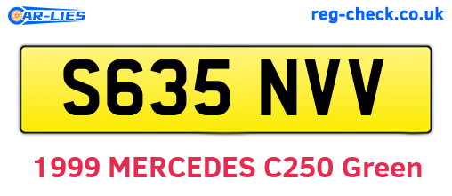 S635NVV are the vehicle registration plates.