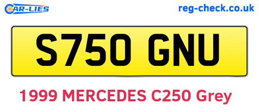 S750GNU are the vehicle registration plates.
