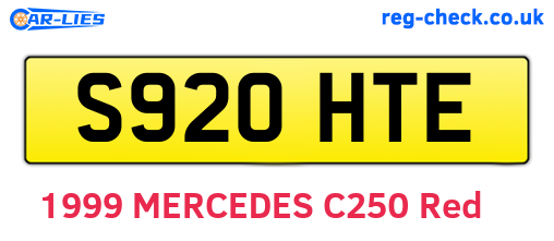 S920HTE are the vehicle registration plates.