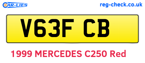 V63FCB are the vehicle registration plates.