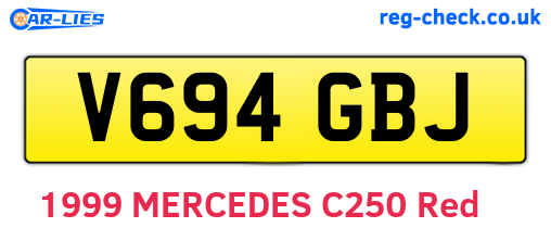 V694GBJ are the vehicle registration plates.