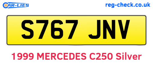 S767JNV are the vehicle registration plates.