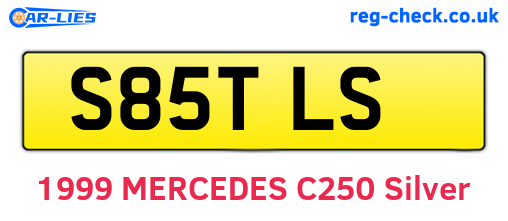 S85TLS are the vehicle registration plates.
