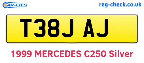T38JAJ are the vehicle registration plates.