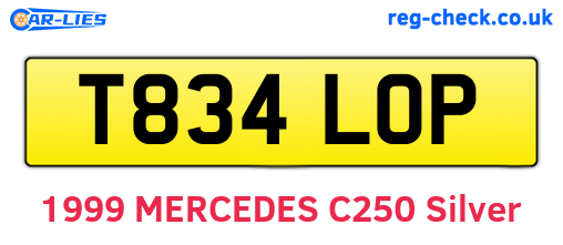 T834LOP are the vehicle registration plates.